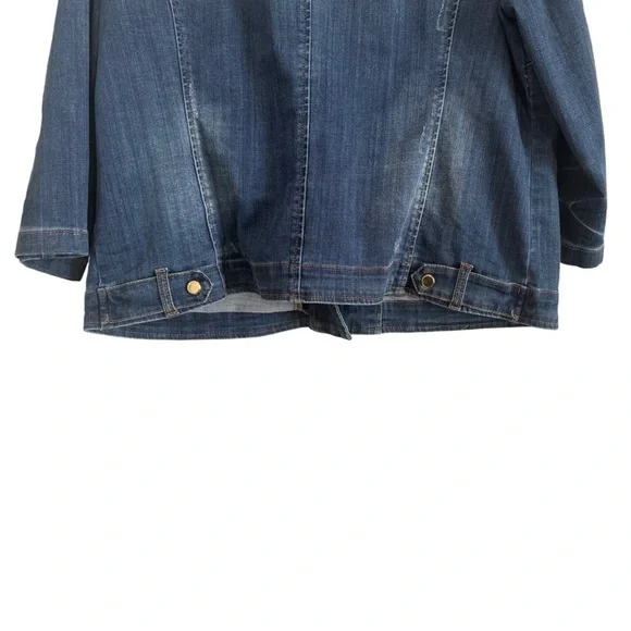 Chico’s Modern Denim Moto Jacket Size 2 - Picture 6 of 10